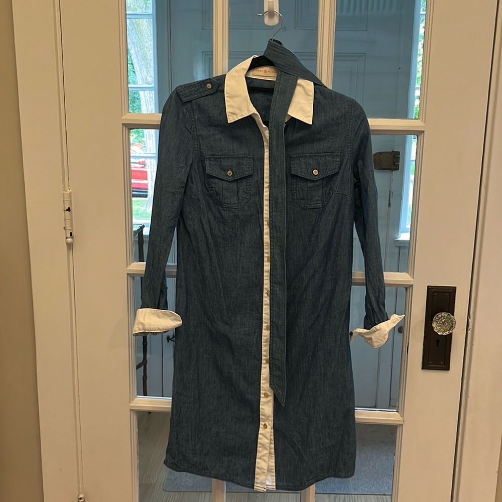 Tory Burch long sleeve denim dress